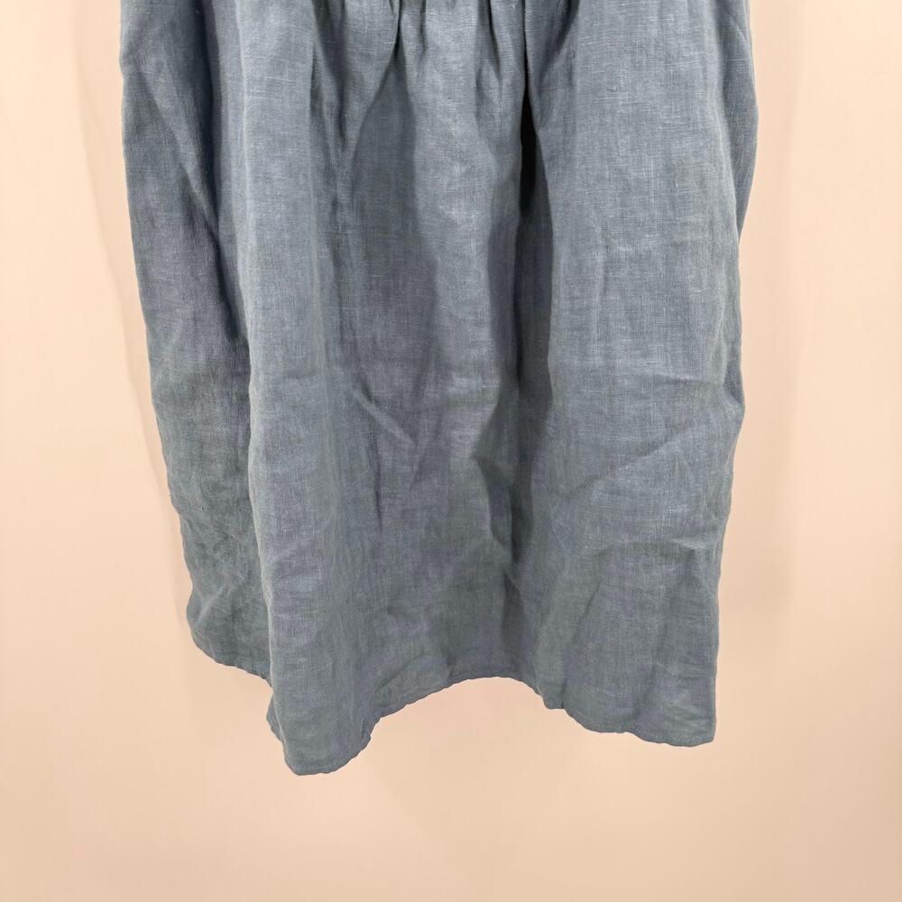 Cloth & Stone Dress Size Small NEW Anthropologie 100% Linen Mini Blue Smock NWOT - Picture 13 of 16